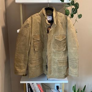 Waxed trucker coat